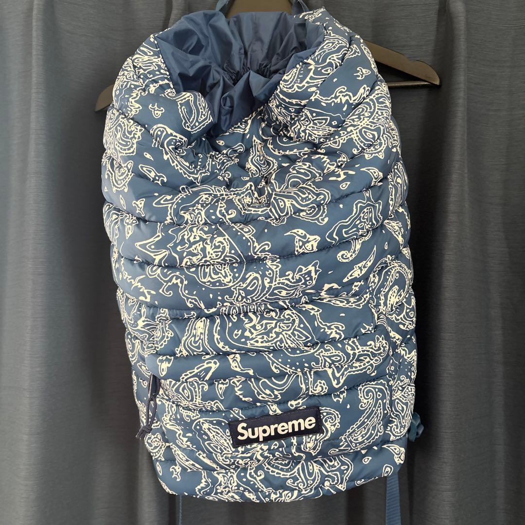 supreme シュプリーム ペイズリー柄 バックパック ブルー