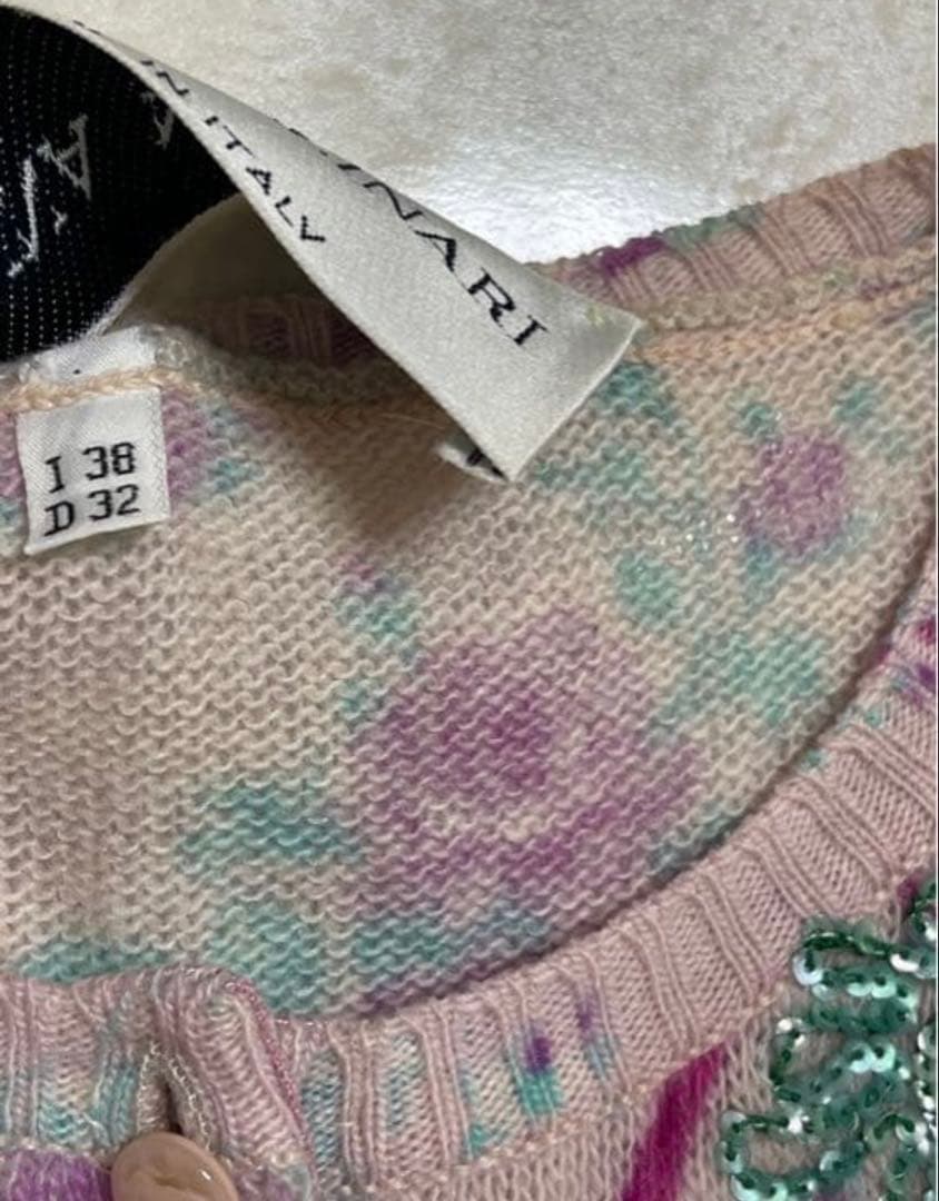 アンナモリナーリ　ツインニット　花柄　ピンク 　ブルマリン