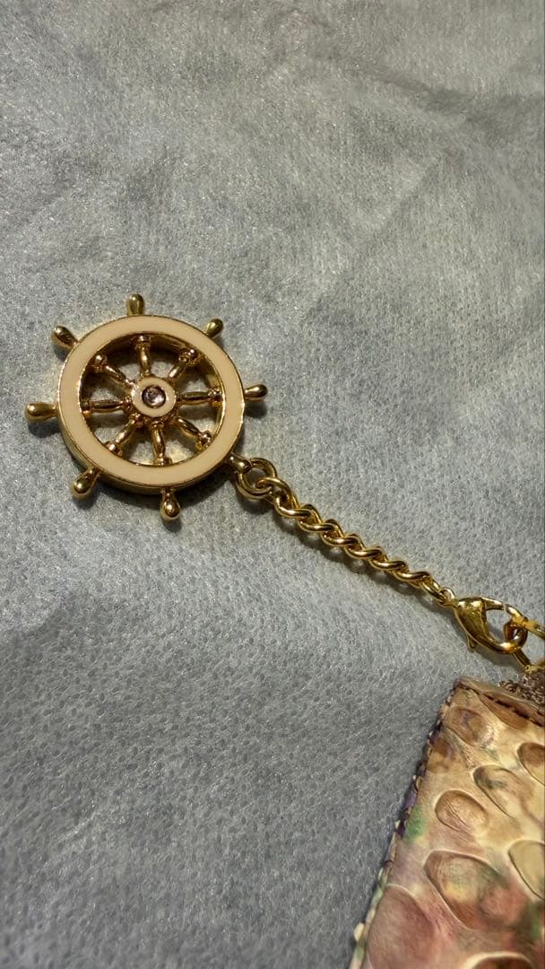 ATAO ヘビ革 マルチカラー 長財布 舵型チャーム付き