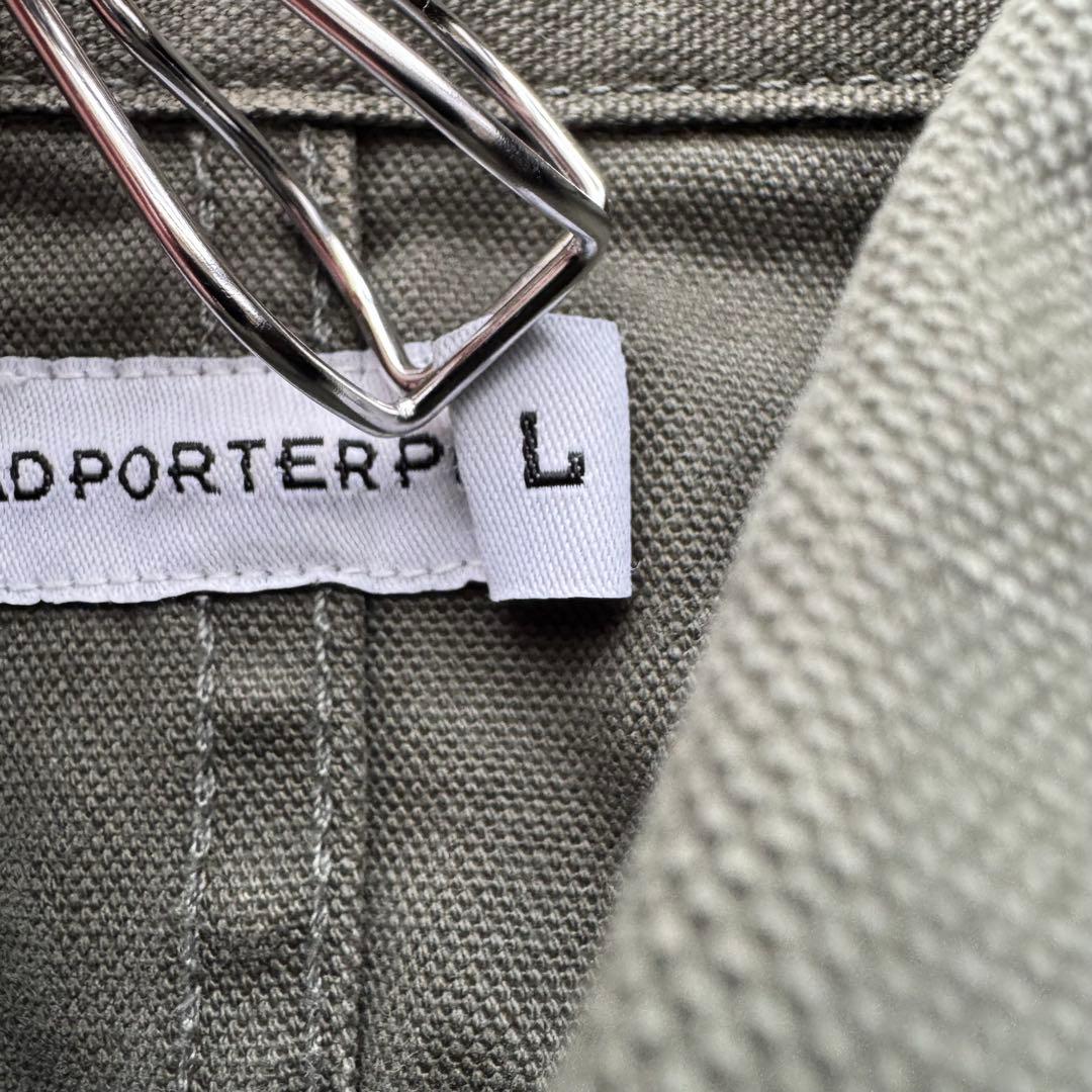 希少 ヘッドポータープラス ダック カバーオール ジャケット カーキ