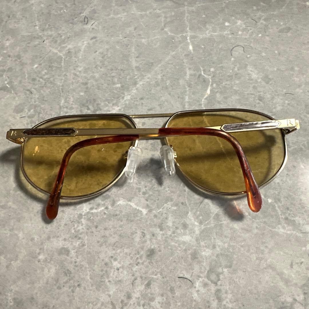 【美品】RODEN STOCK ツーブリッジ　度入りサングラスゴールド