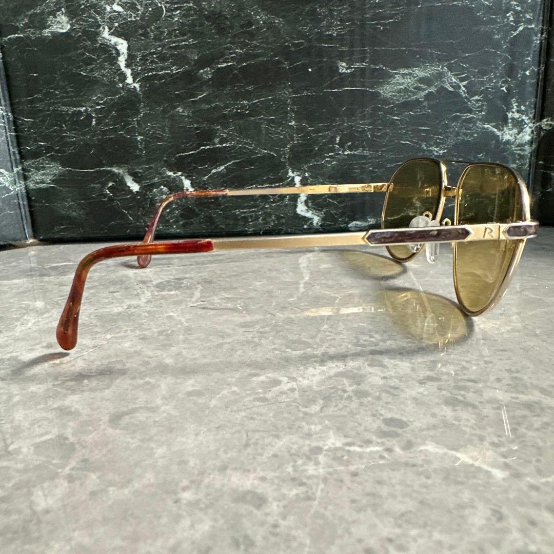 【美品】RODEN STOCK ツーブリッジ　度入りサングラスゴールド