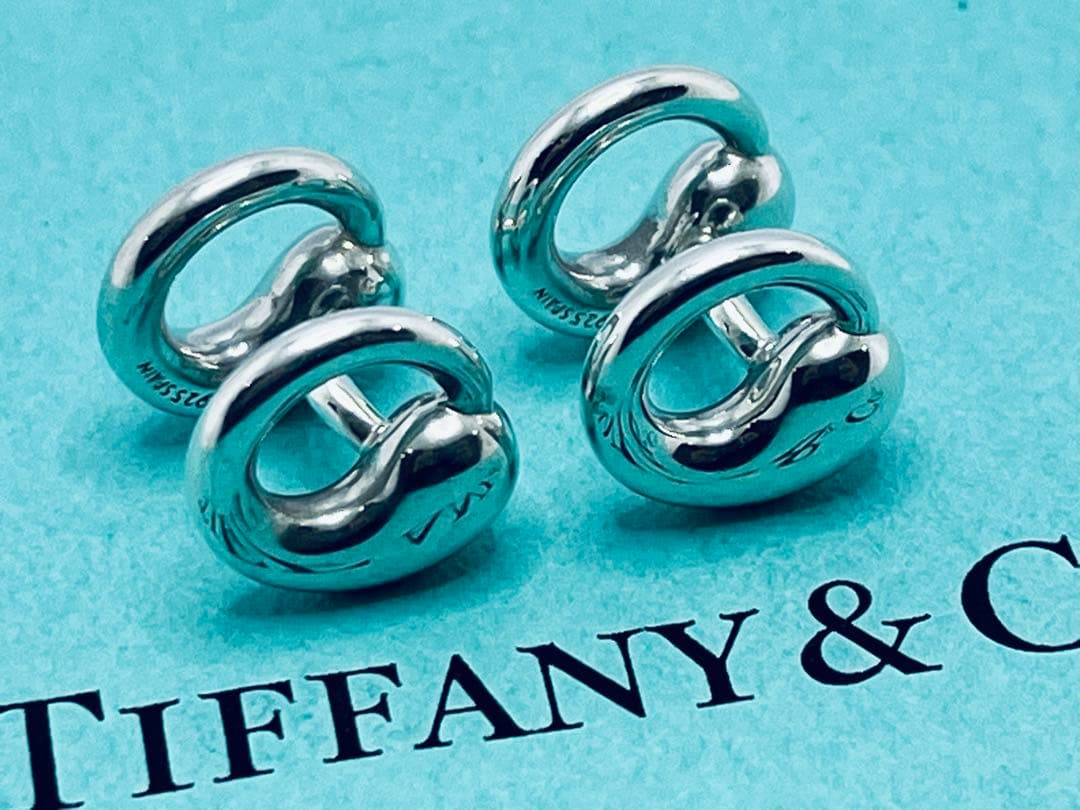 h584 希少　美品　ティファニー　エターナルサークル　カフス　シルバー　925