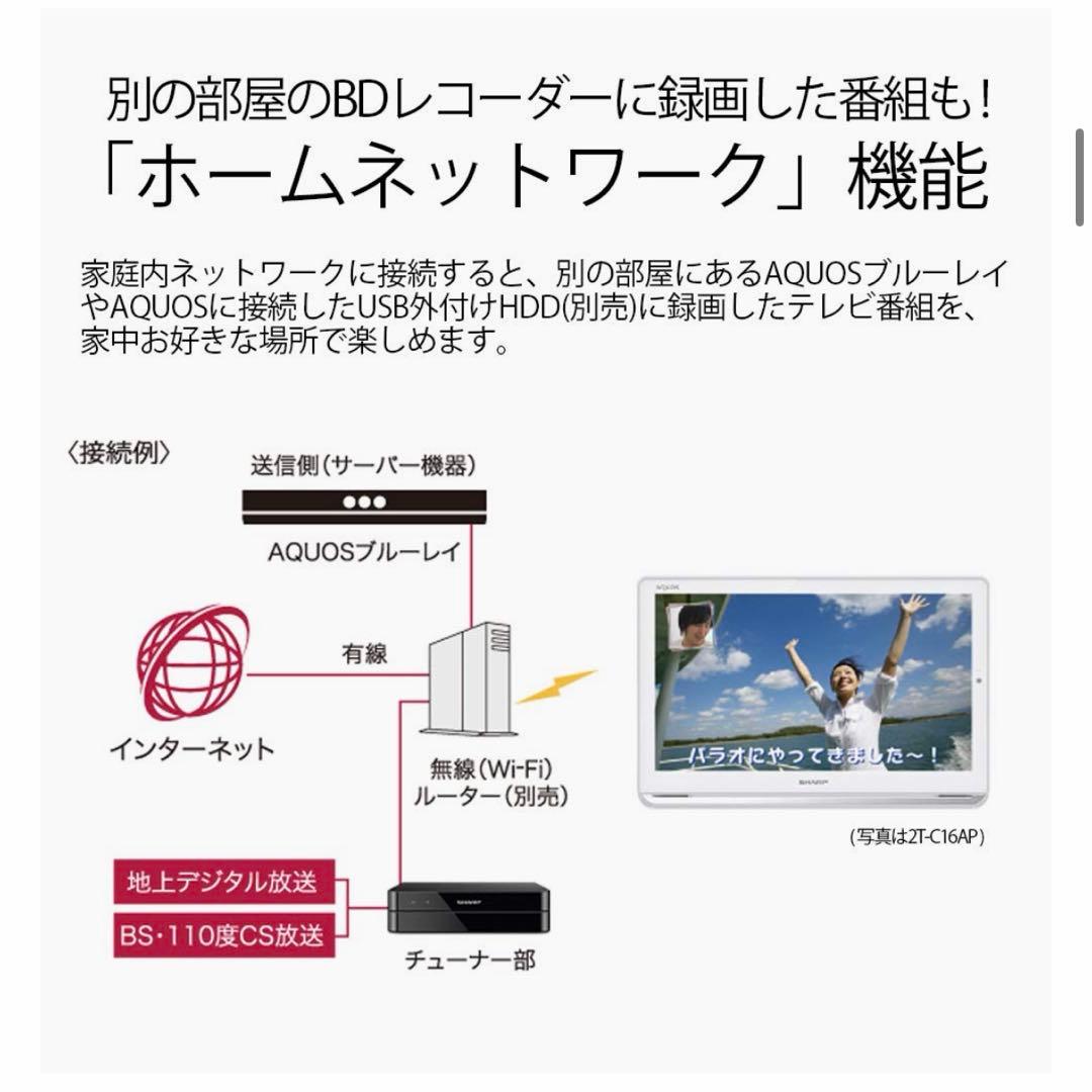 中古SHARPAQUOS　2T-C12AFポータブルテレビ　18年製　防水お風呂