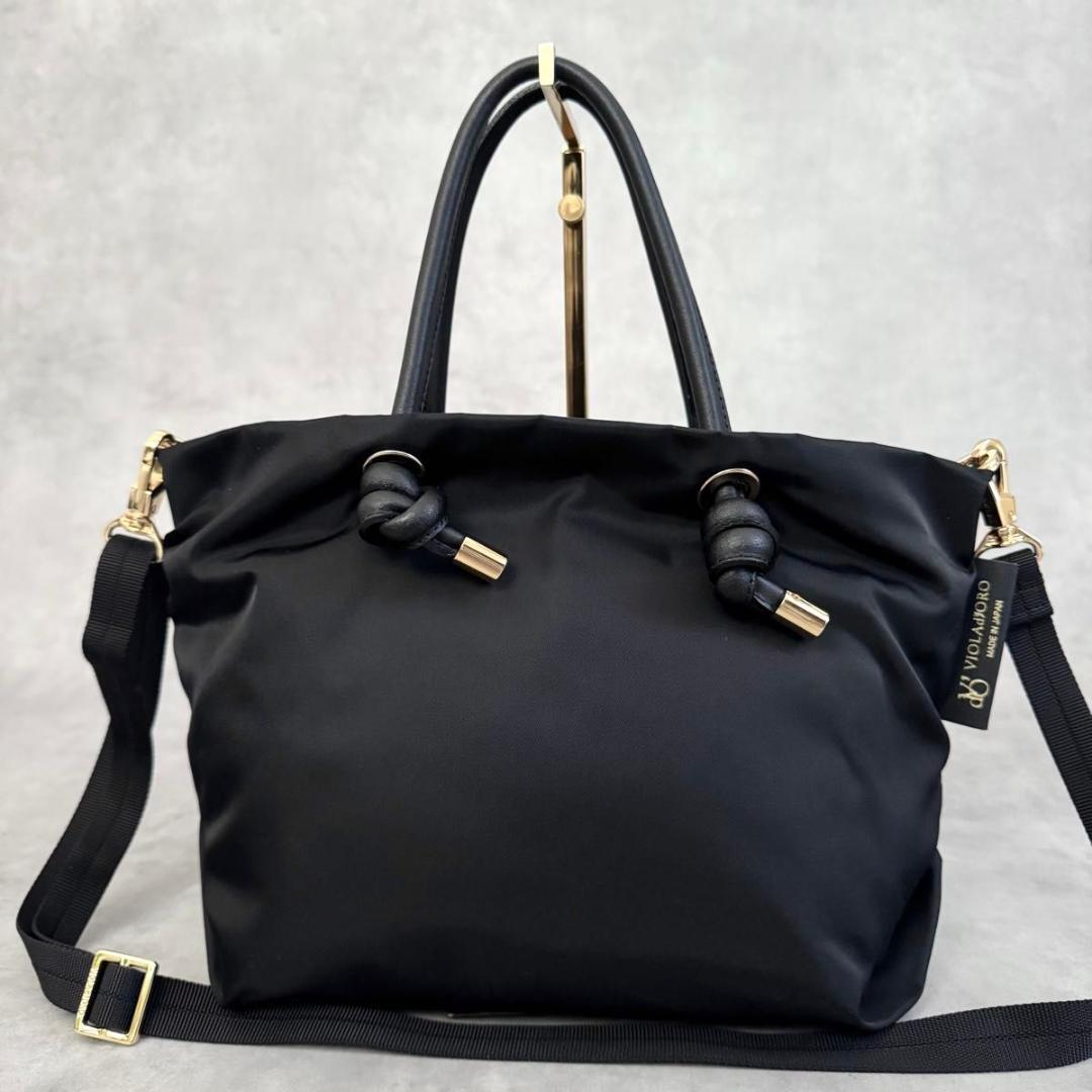 未使用級 VIOLAd’ORO BIANCA トートバッグS 2WAY 黒 軽量