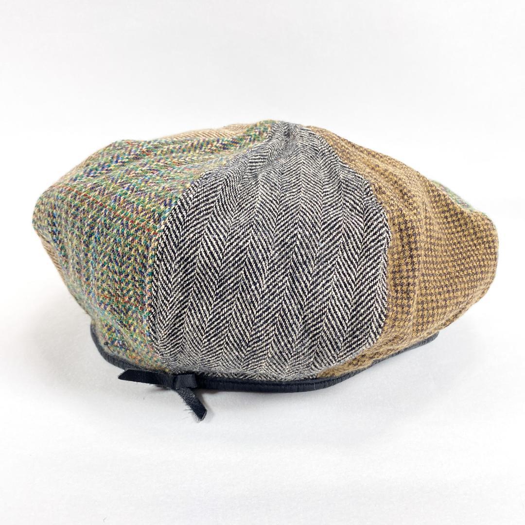 KAPITAL キャピタル ツイード パッチワーク ベレー帽 ヘリンボーン