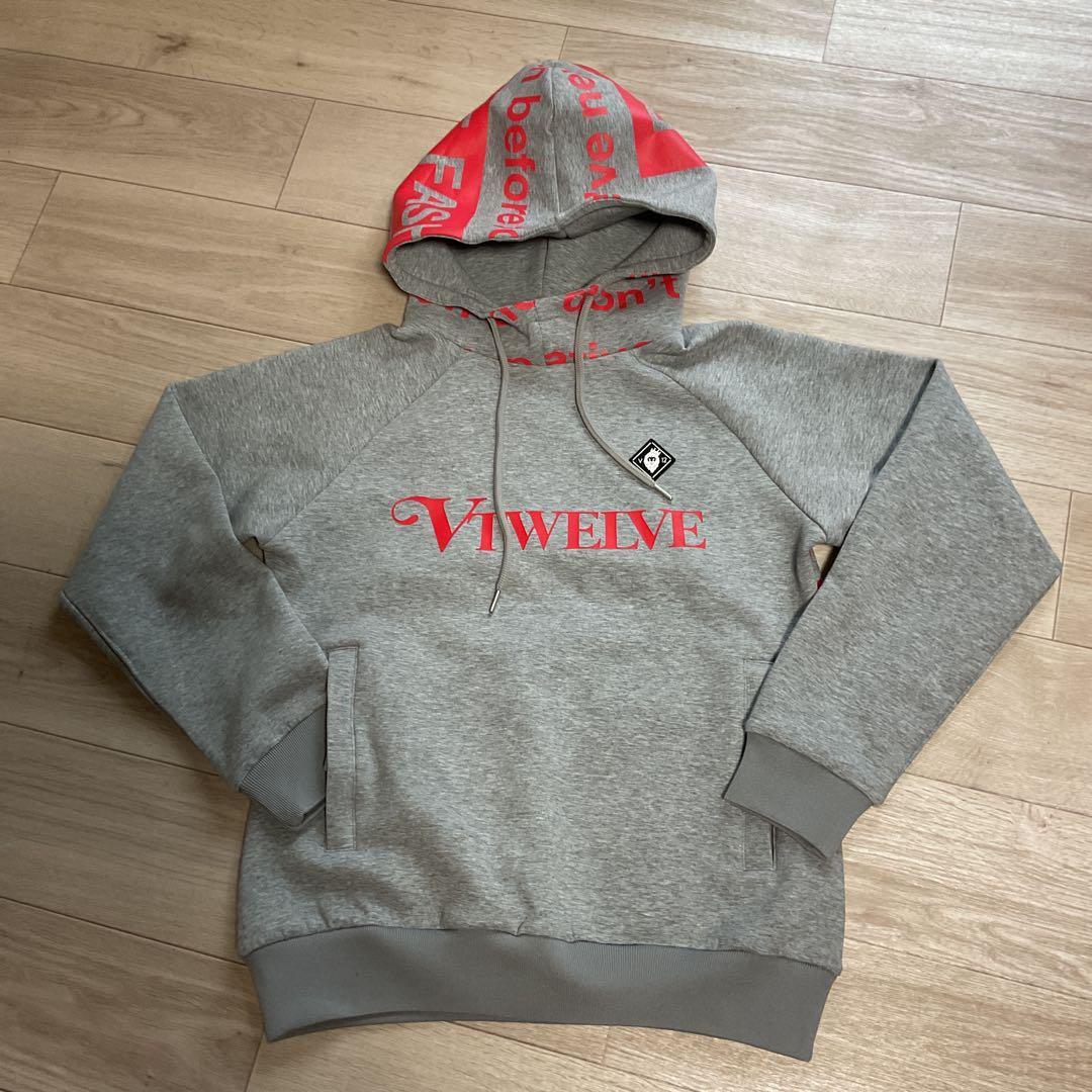 V12最新ロゴパーカー⭐︎バックロゴレディース2 グレー&オレンジ