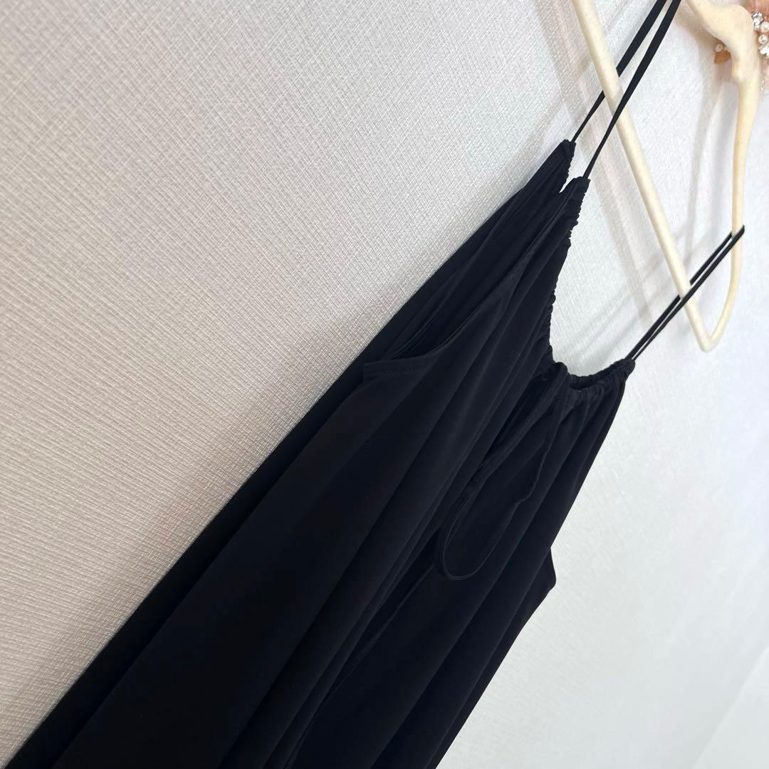 週末値下げ❣️CABaN【美品】キュプラジャージー ギャザーキャミワンピ S 黒♦︎