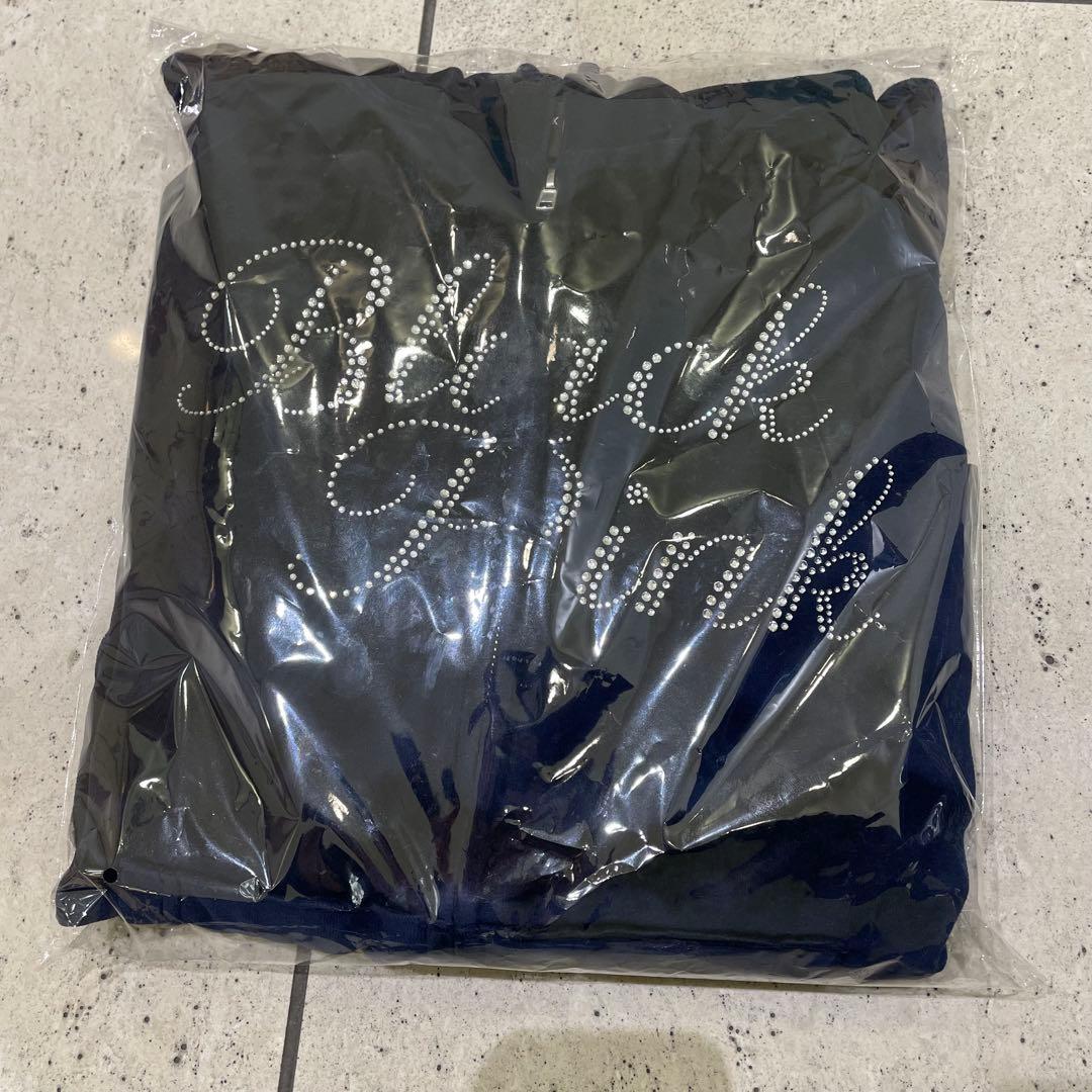 BLACKPINK POPUP限定 ベロア ジップアップフーディー ネイビー M