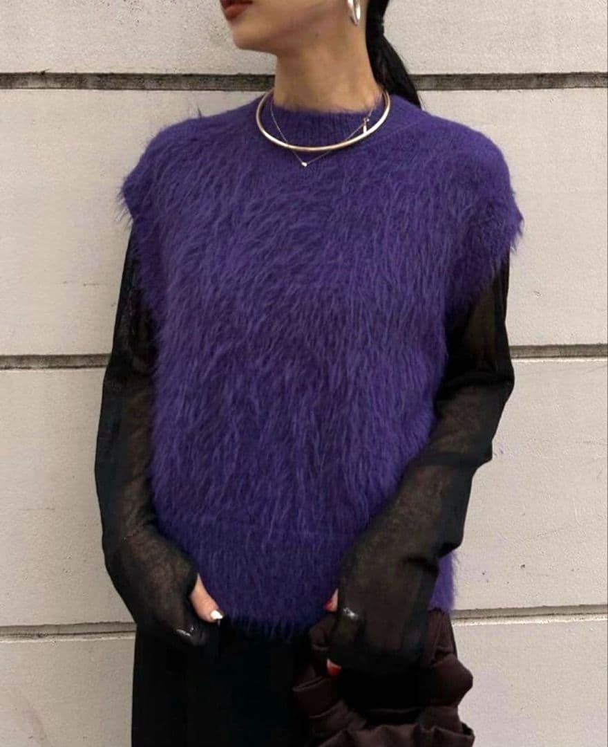 FEATHER OVER CARDIGAN WITH VEST　ameri