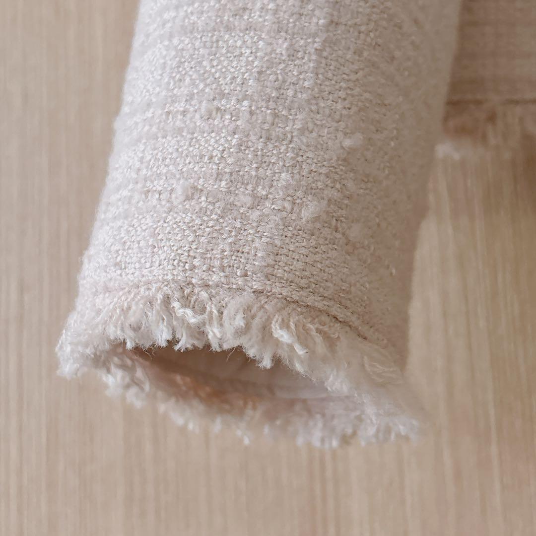 【1214】アナイ　スラブツイードクルージャケット　ピンクベージュ　38