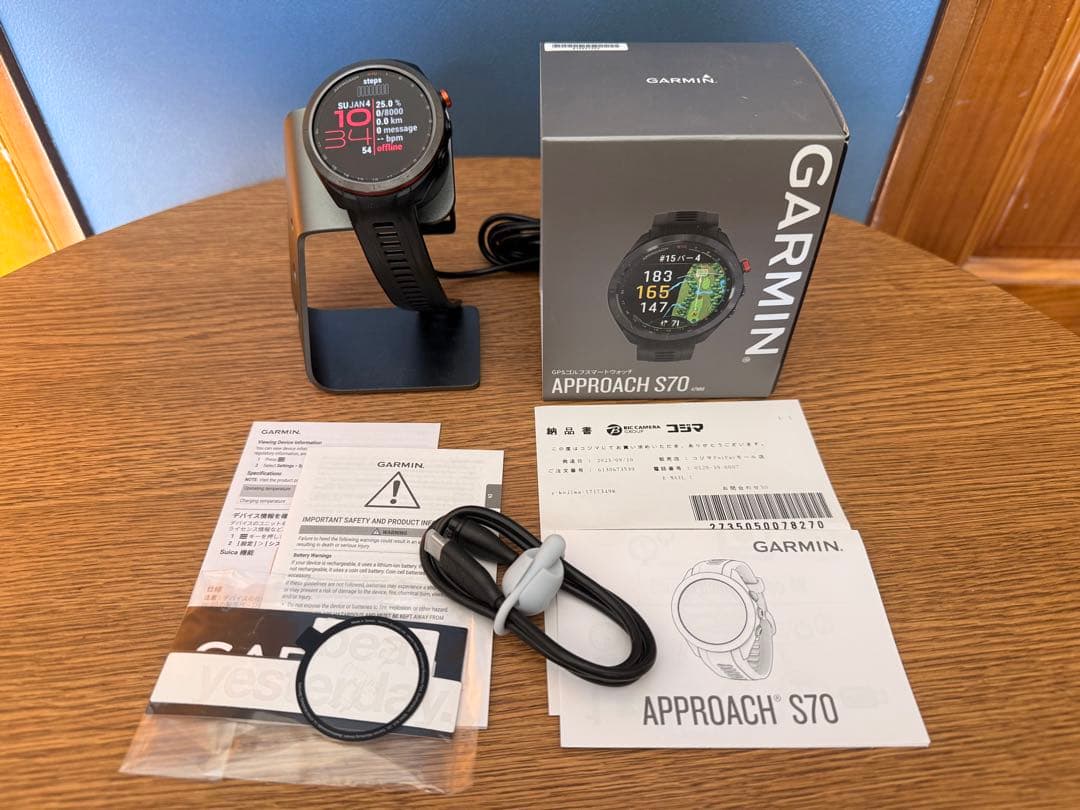 【23年9月購入美品】GARMIN Approach S70 47mm ブラック