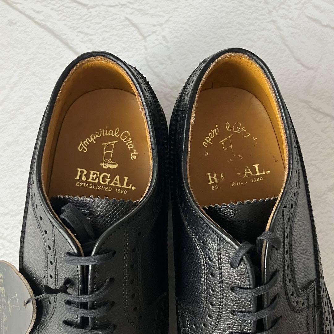 【新品未使用】リーガル インペリアルグレード 2235 ロングウイングチップ 黒