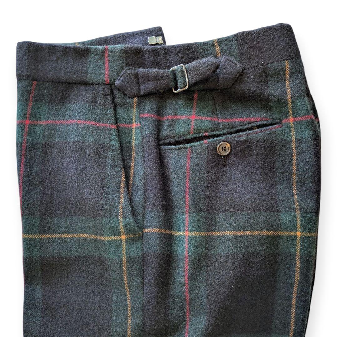 RALPH LAUREN PURPLE LABEL カシミヤチェックスラックス