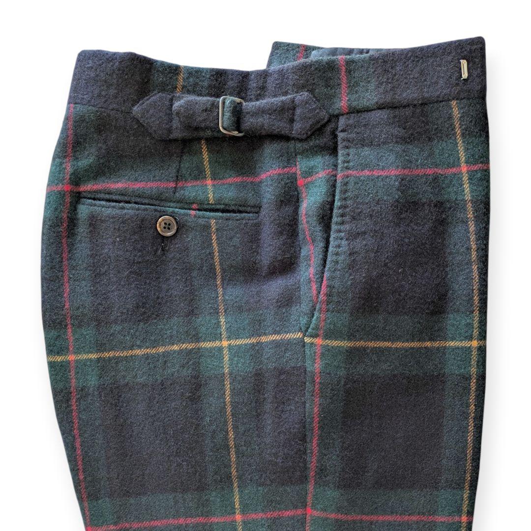 RALPH LAUREN PURPLE LABEL カシミヤチェックスラックス