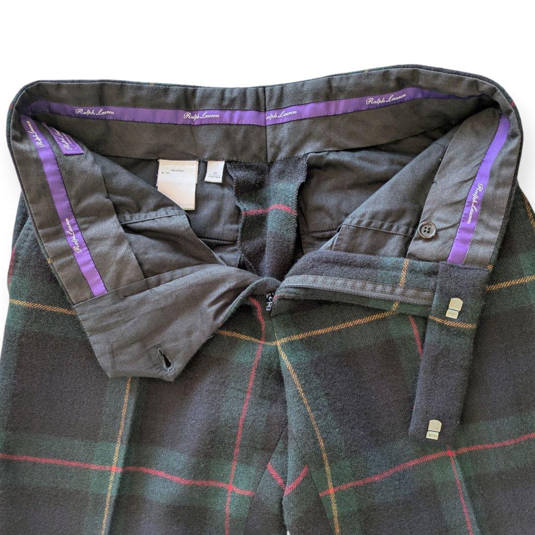 RALPH LAUREN PURPLE LABEL カシミヤチェックスラックス