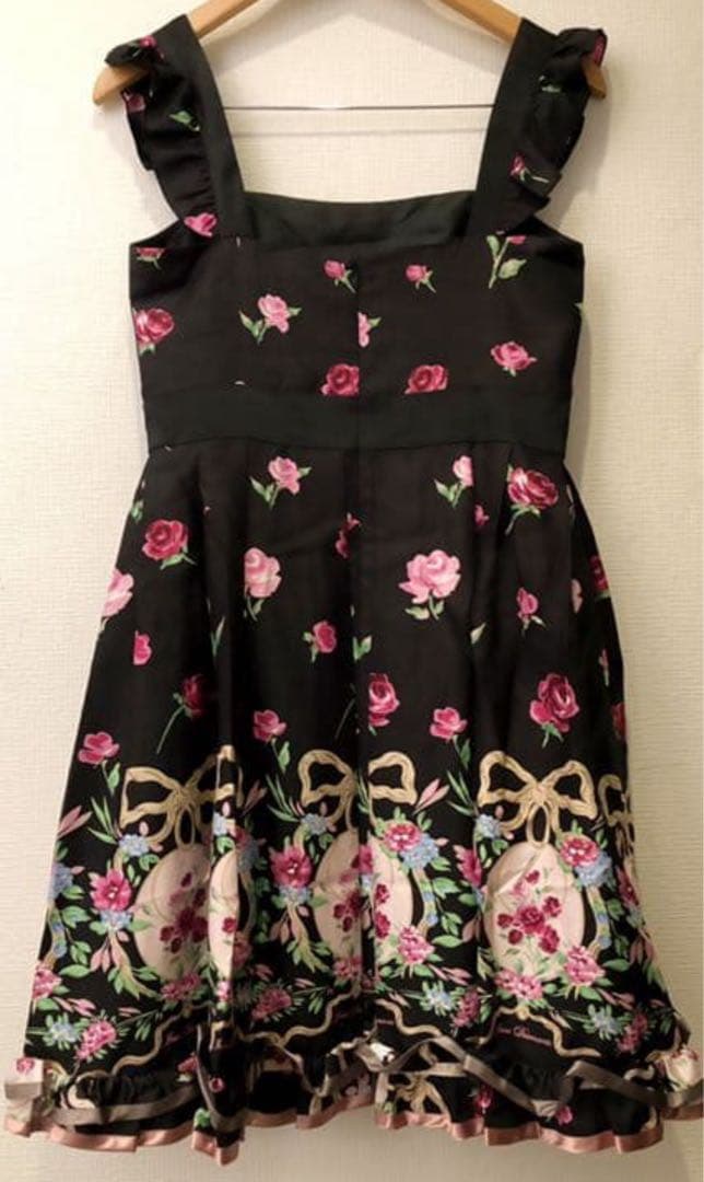 Jesus Diamante エンジェルワンピ オーナメントリボン柄 黒 42