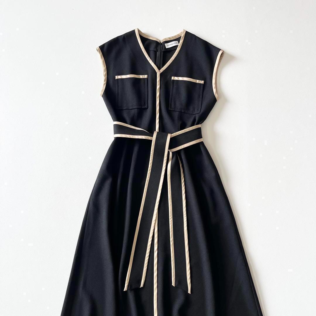 ▼完売✨現行25SS✨エストネーション【38】バイカラー パイピング ワンピース