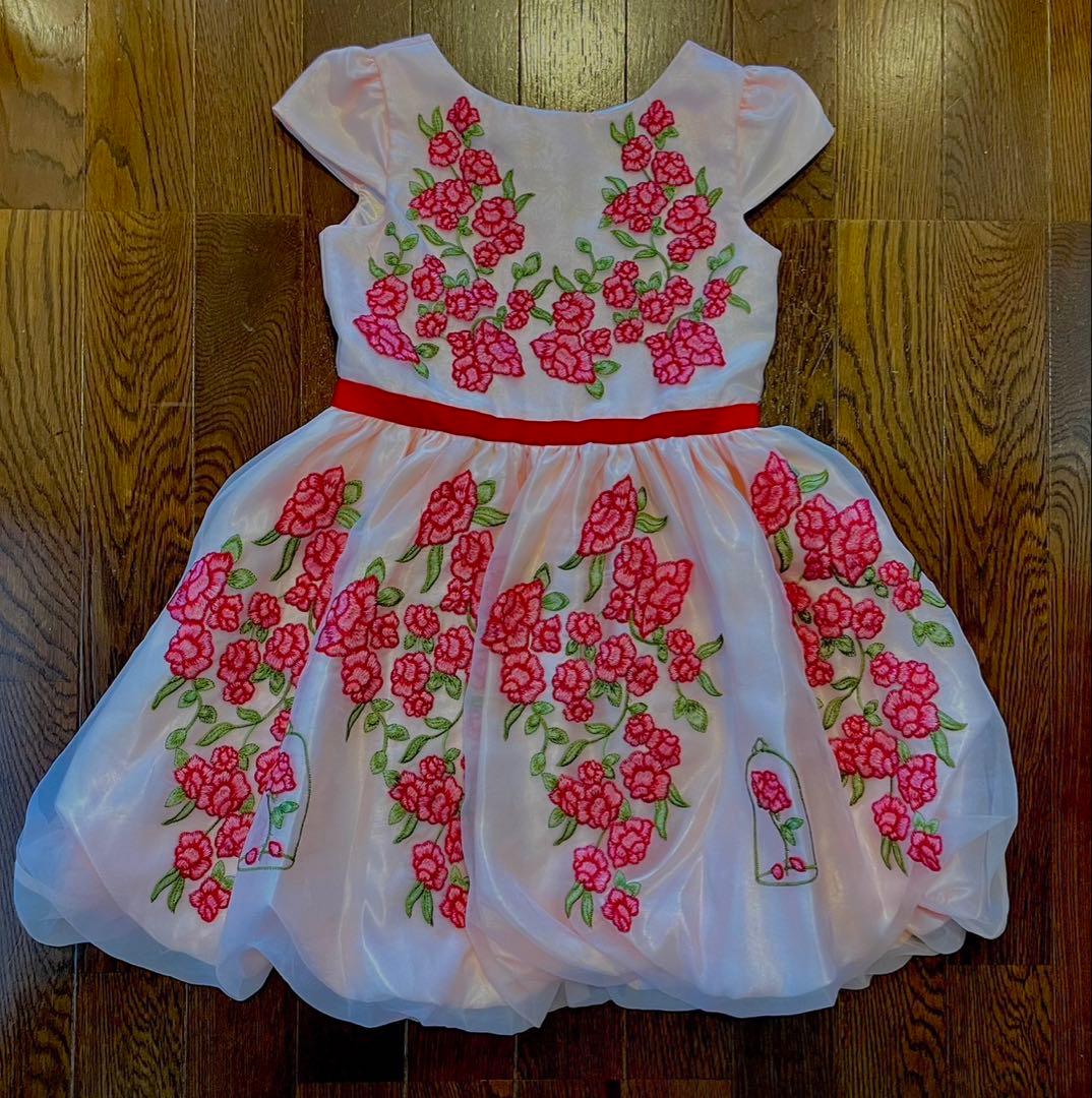 【美品】 完売品 美女と野獣 ベル ドレス 海外限定 120 プリンセス　発表会