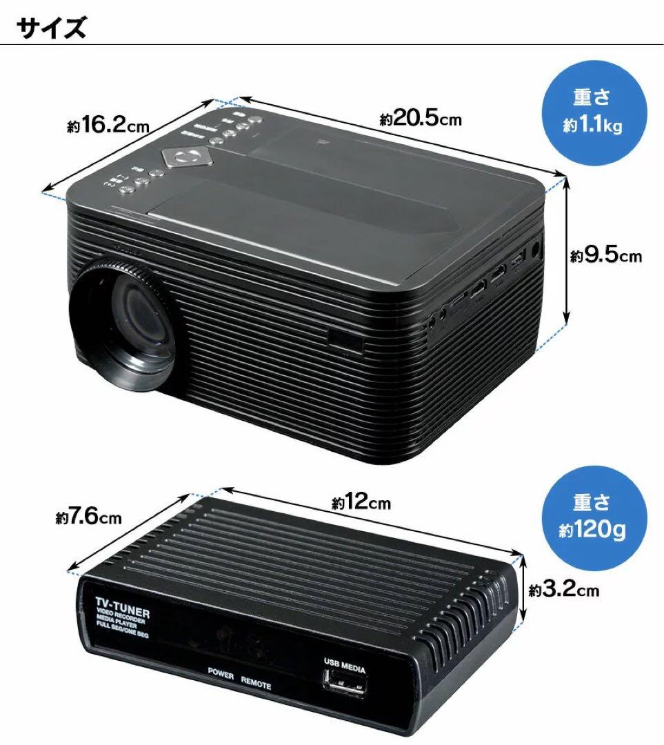 DVDプレイヤー搭載プロジェクター地デジTV受信チューナーセット VS-P01S