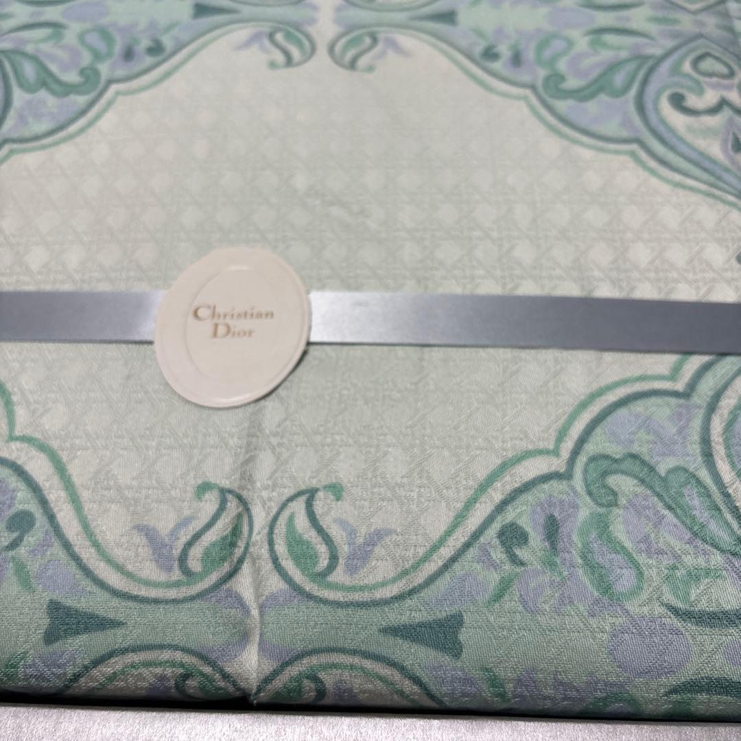 クリスチャンディオール CDロゴ ダウンケット グリーン 羽毛 掛け布団
