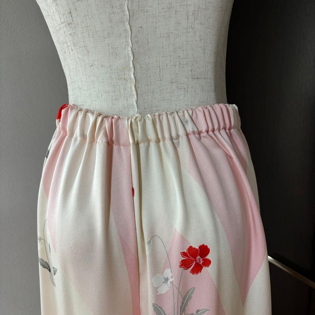 彩　着物リメイク♪華やかな和風アオザイ❣️花柄