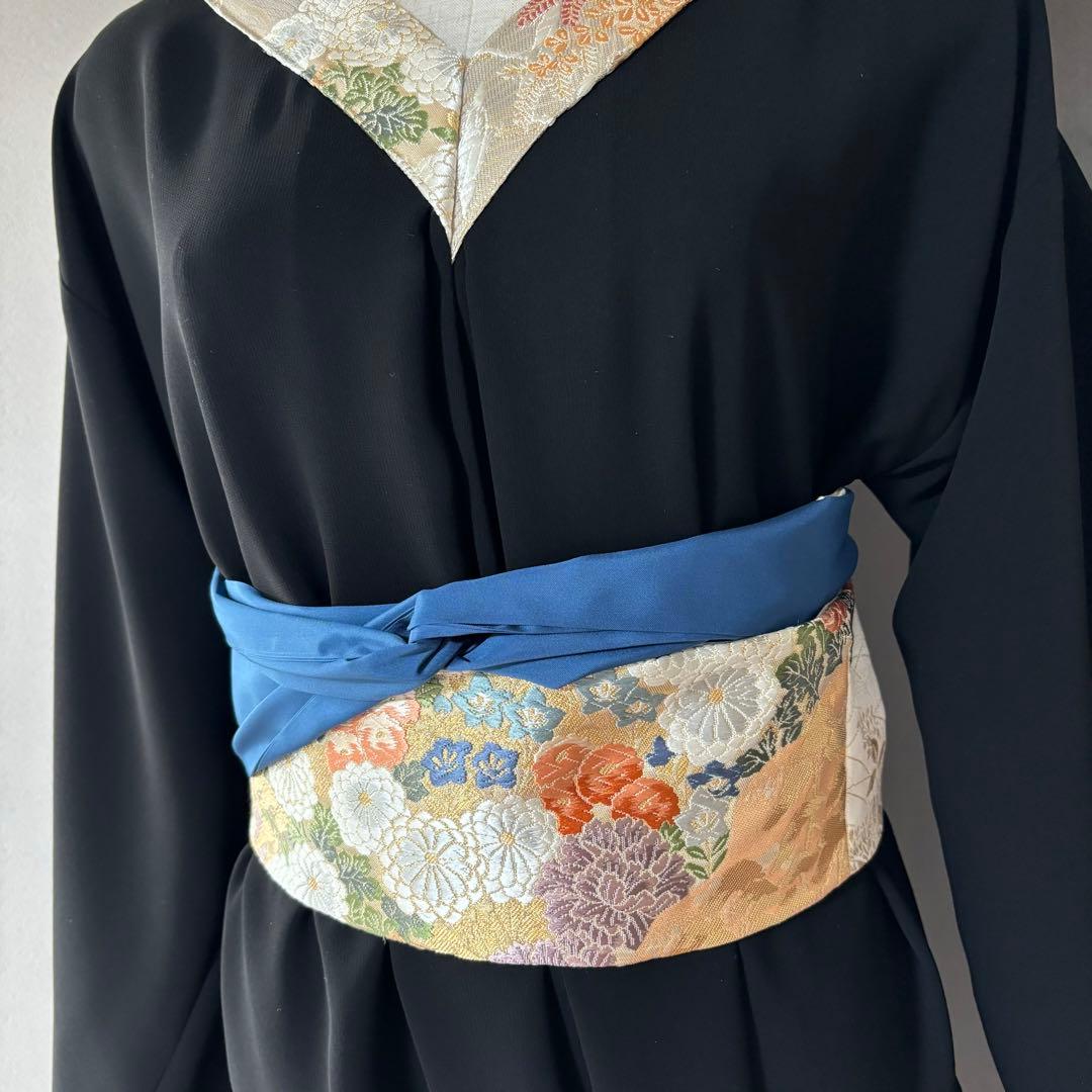 彩　着物リメイク♪華やかな和風アオザイ❣️花柄