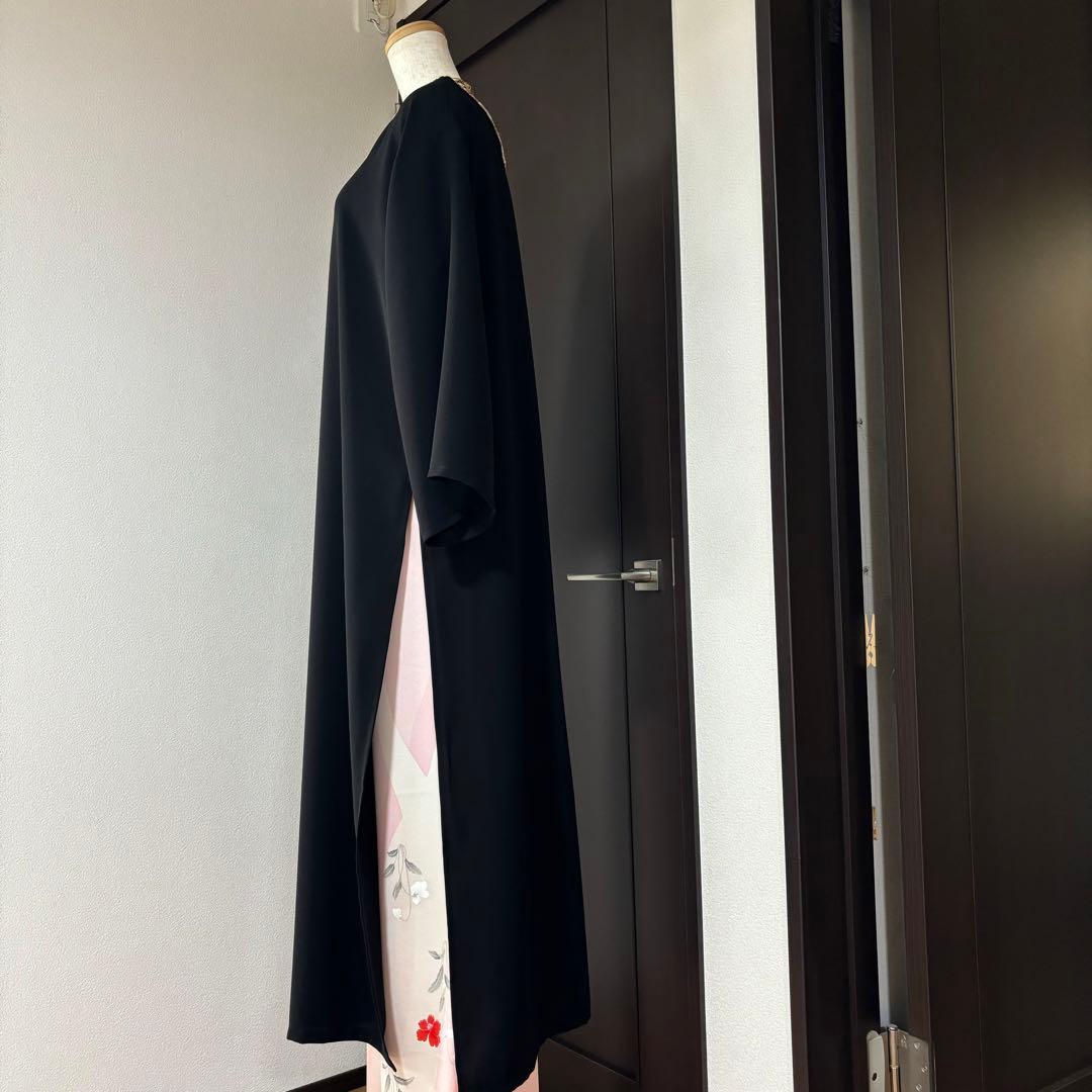 彩　着物リメイク♪華やかな和風アオザイ❣️花柄