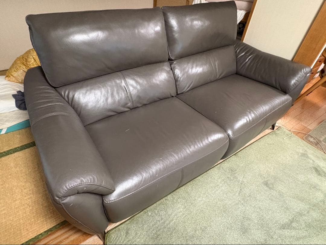 専用　ダークブラウン レザー 2人掛けソファ