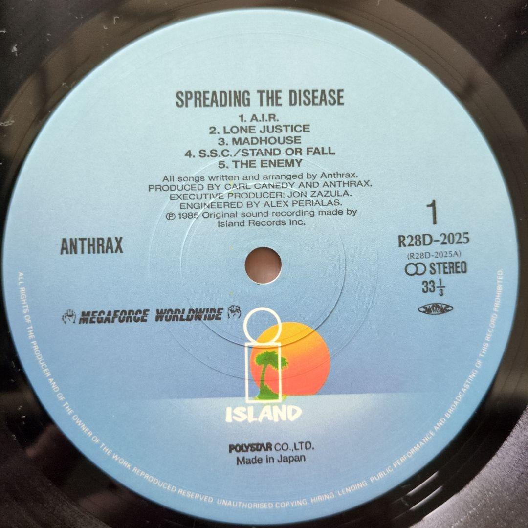 【特典ステッカー付】Anthrax / Spreading The Diseas