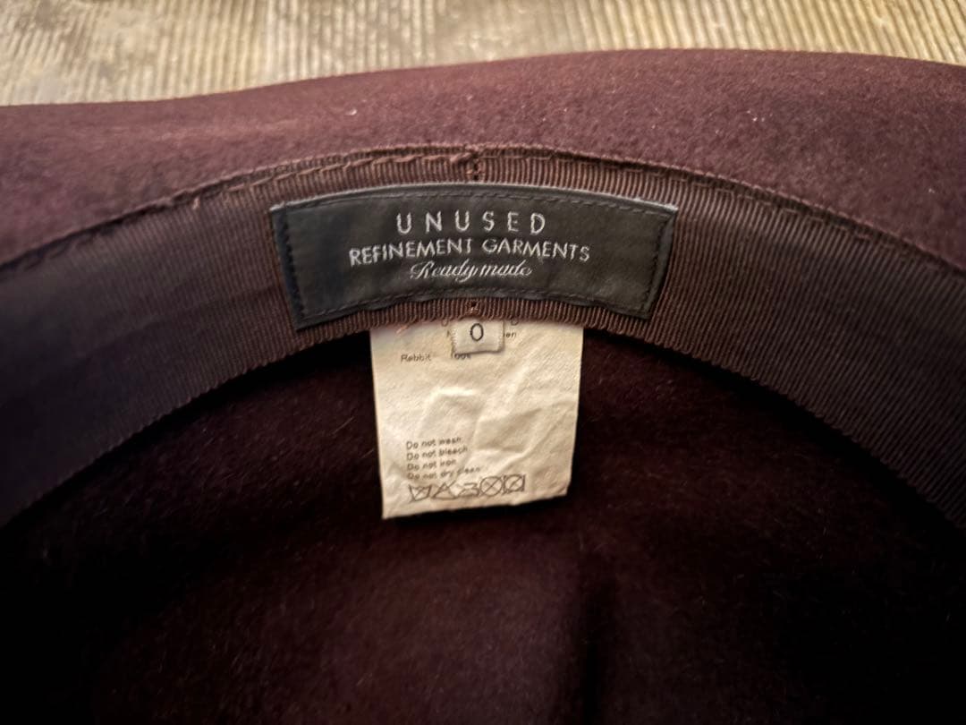 ゆき　UNUSED アンユーズド ロングブリムラビットファーハット