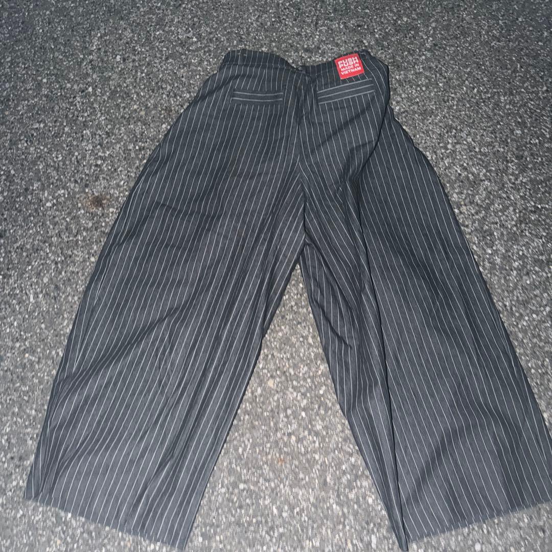 回転界隈愛用 PUSH PUSH ストライプ ワイドパンツ M