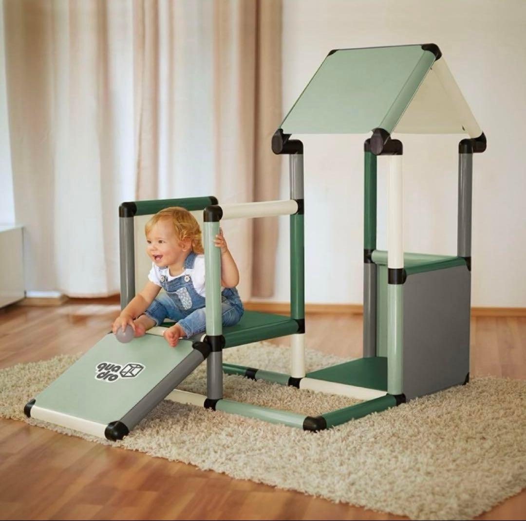 【パーツ完備】 ボーネルンド クアドロ ホーム ジム グリーン ベビージム