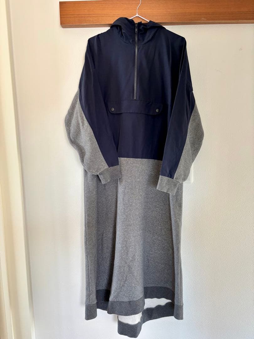 nagonstansナゴンスタンス　パーカーワンピース 異素材 ロング丈