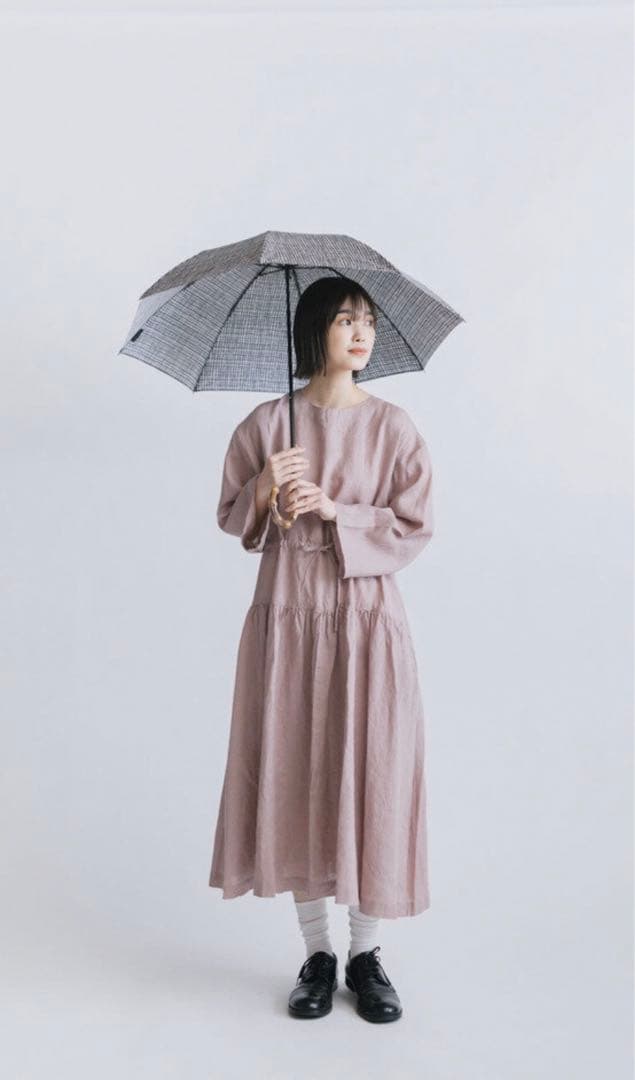 折りたたみ傘　晴雨兼用　チェック(青)