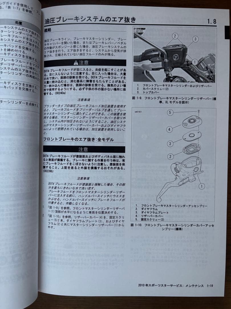 ハーレー　スポーツスターモデル　2010年サービスマニュアル（日本語版）