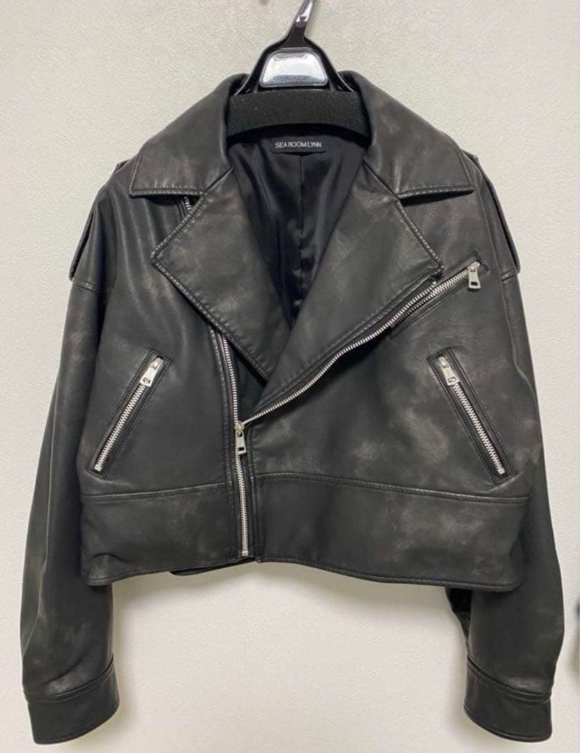 シールームリン　Vintage ECOレザーSHORTライダースジャケット