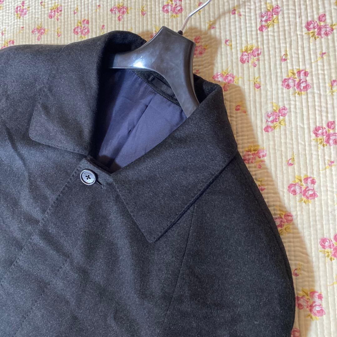 ピュアカシミヤ100% メンズハーフコート ダークグレー 94A5 DMW