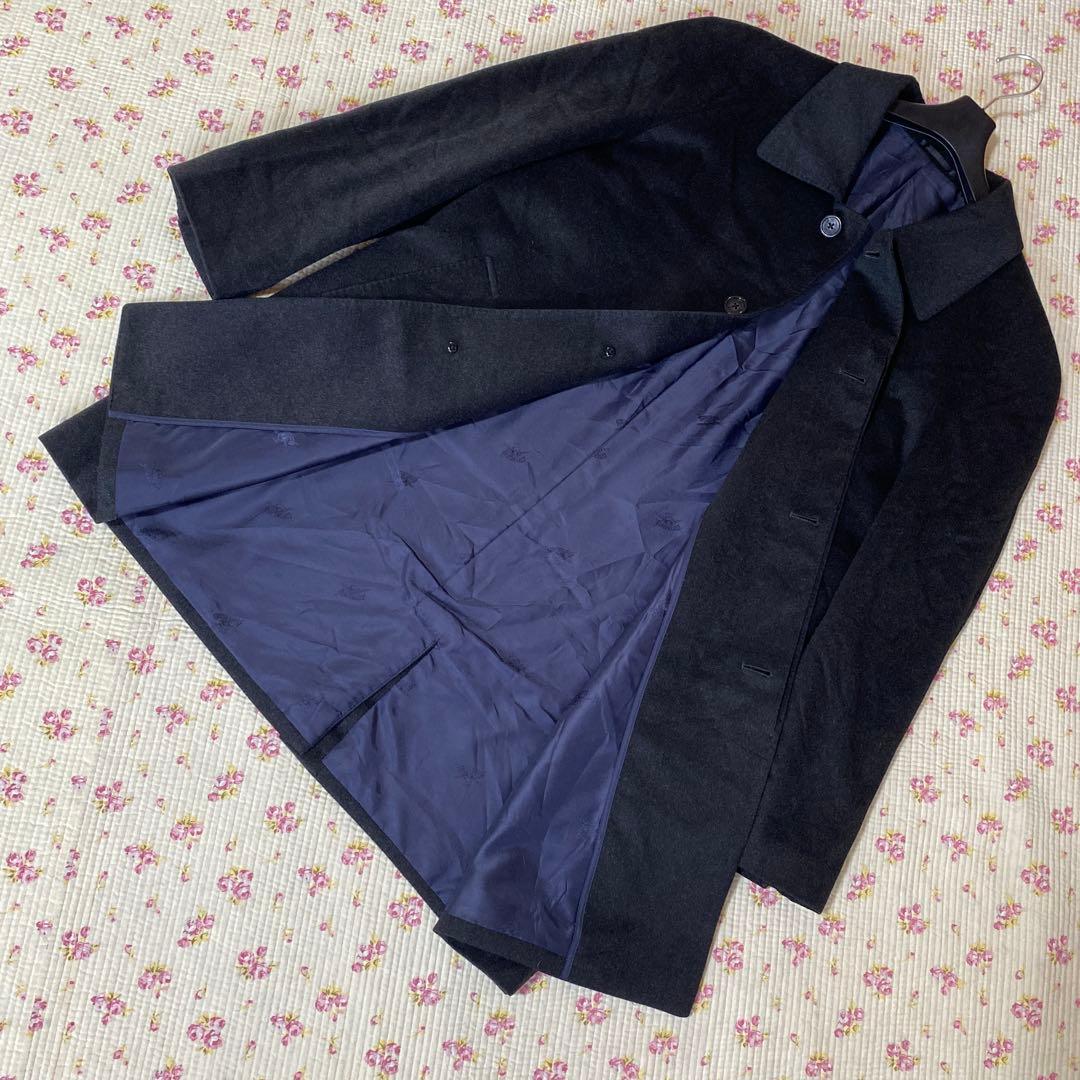 ピュアカシミヤ100% メンズハーフコート ダークグレー 94A5 DMW