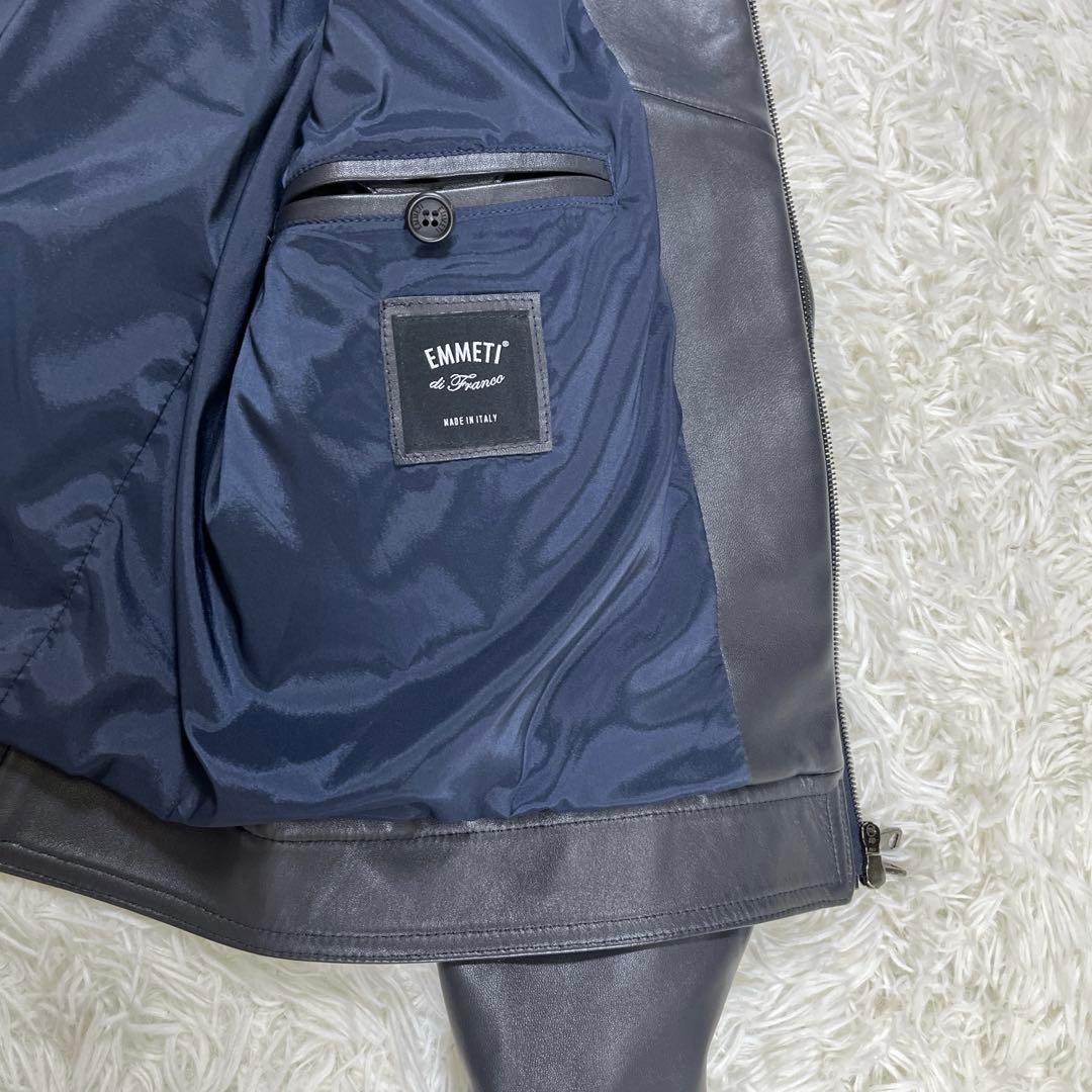 【美品】エンメティ×マッキントッシュ　切替　ジャケット　レザー　デニム　L