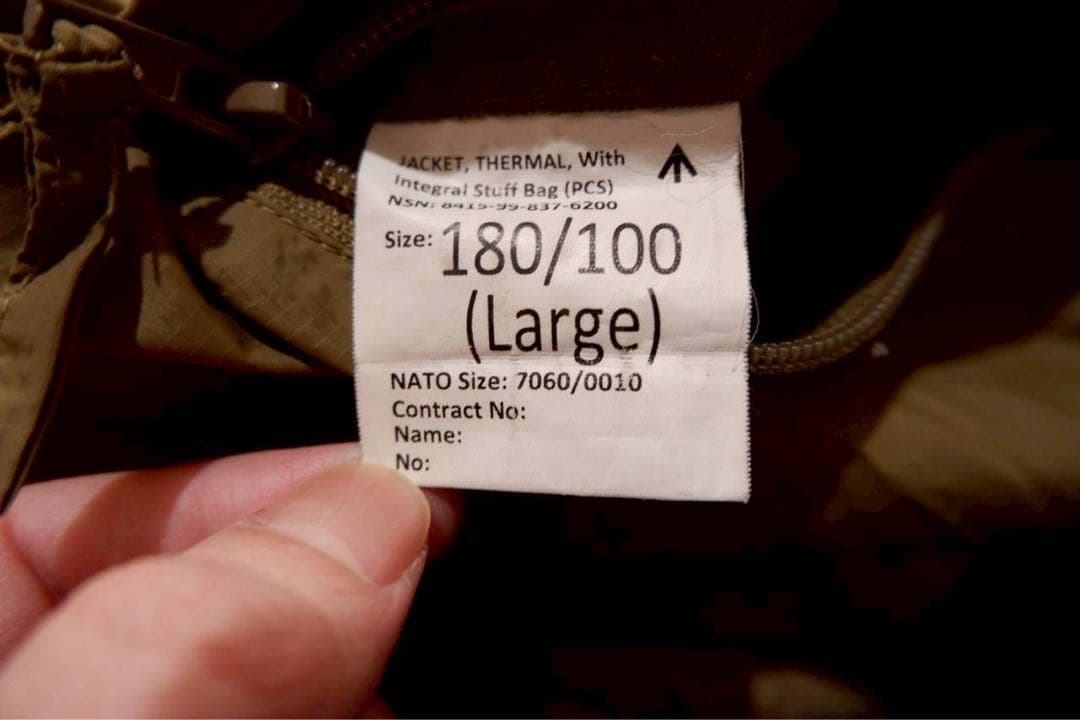 イギリス軍 PCS サーマルジャケット コヨーテ　サイズL