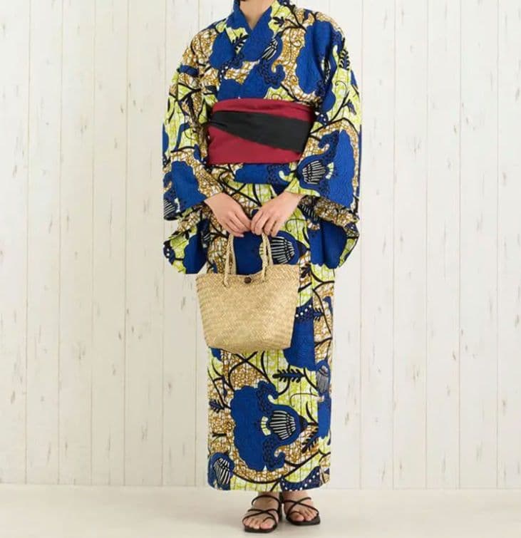 最終値下げ アフリカンプリント 浴衣 アジアン エスニック 個性派 ユカタセット