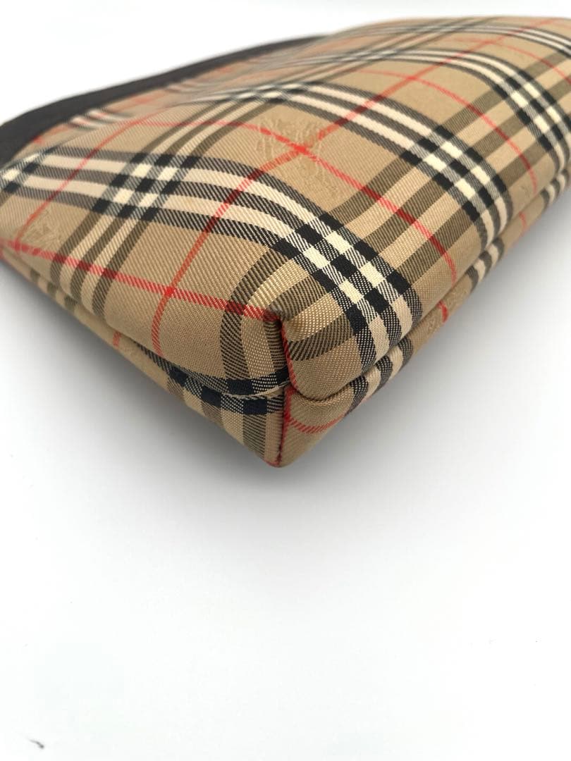美品 BURBERRY バーバリー クラッチバッグ ノバチェック シャドーホース