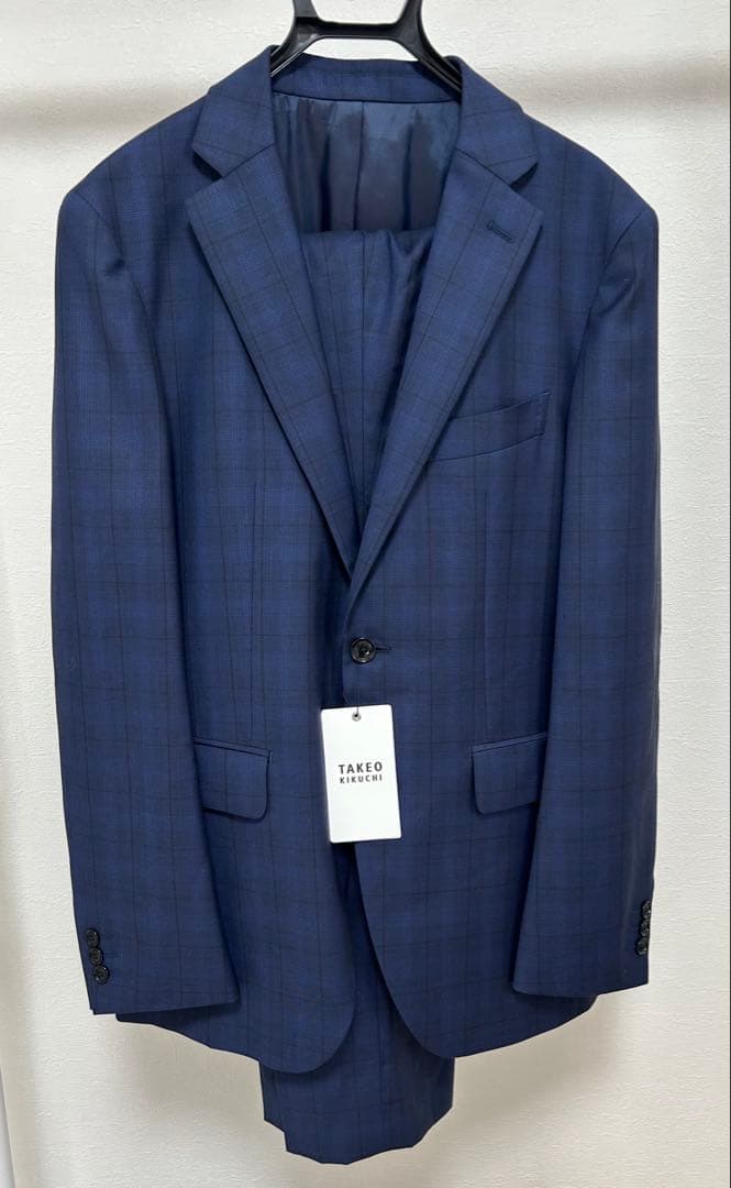 【ジャケットのみ新品】タケオキクチ　ビジネススーツ L セットアップ　ストライプ