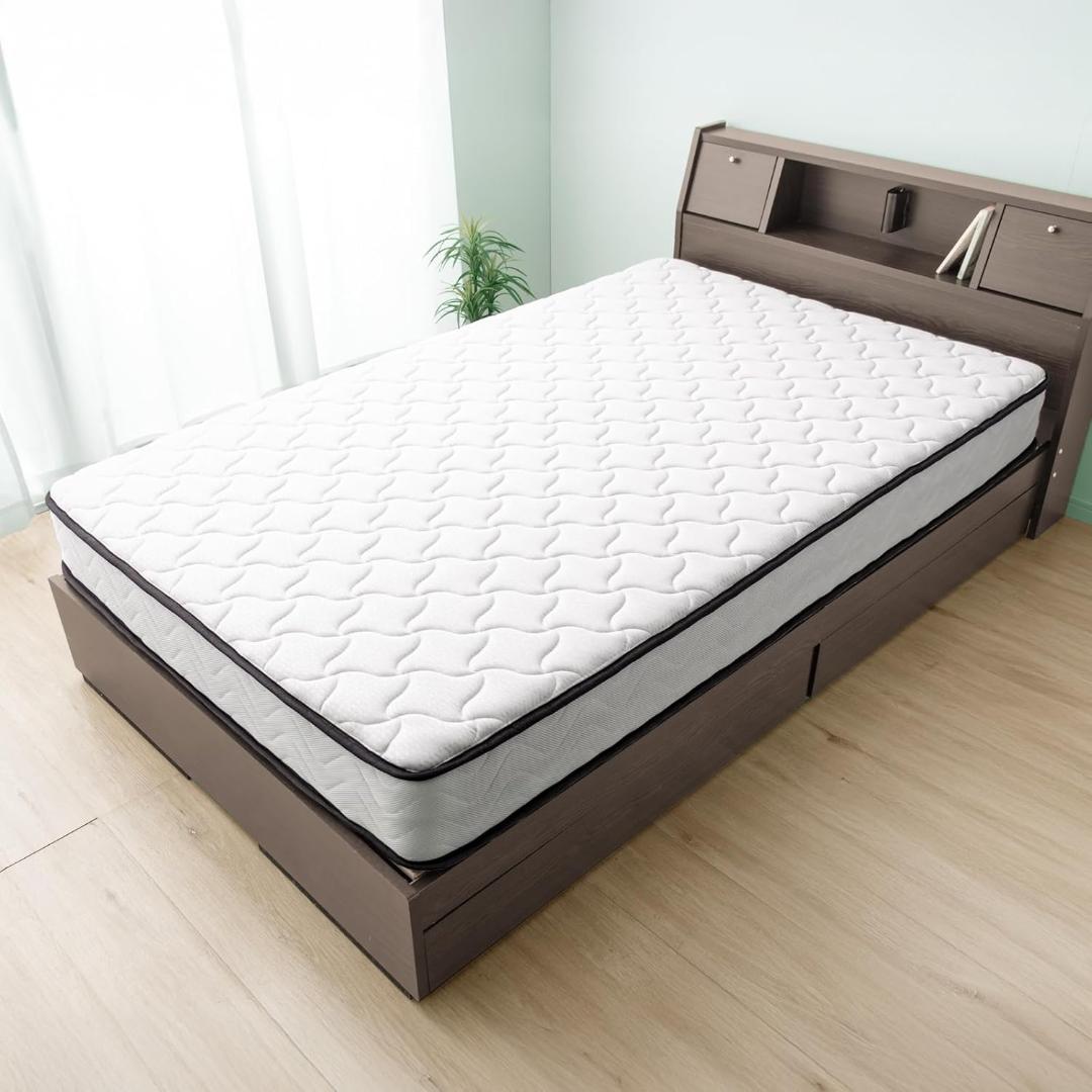 タンスのゲン マットレス セミダブル 極厚22cm ホワイト (99113)