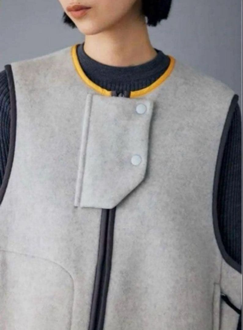 nagonstans asymmetry slit vest ベスト　グレー