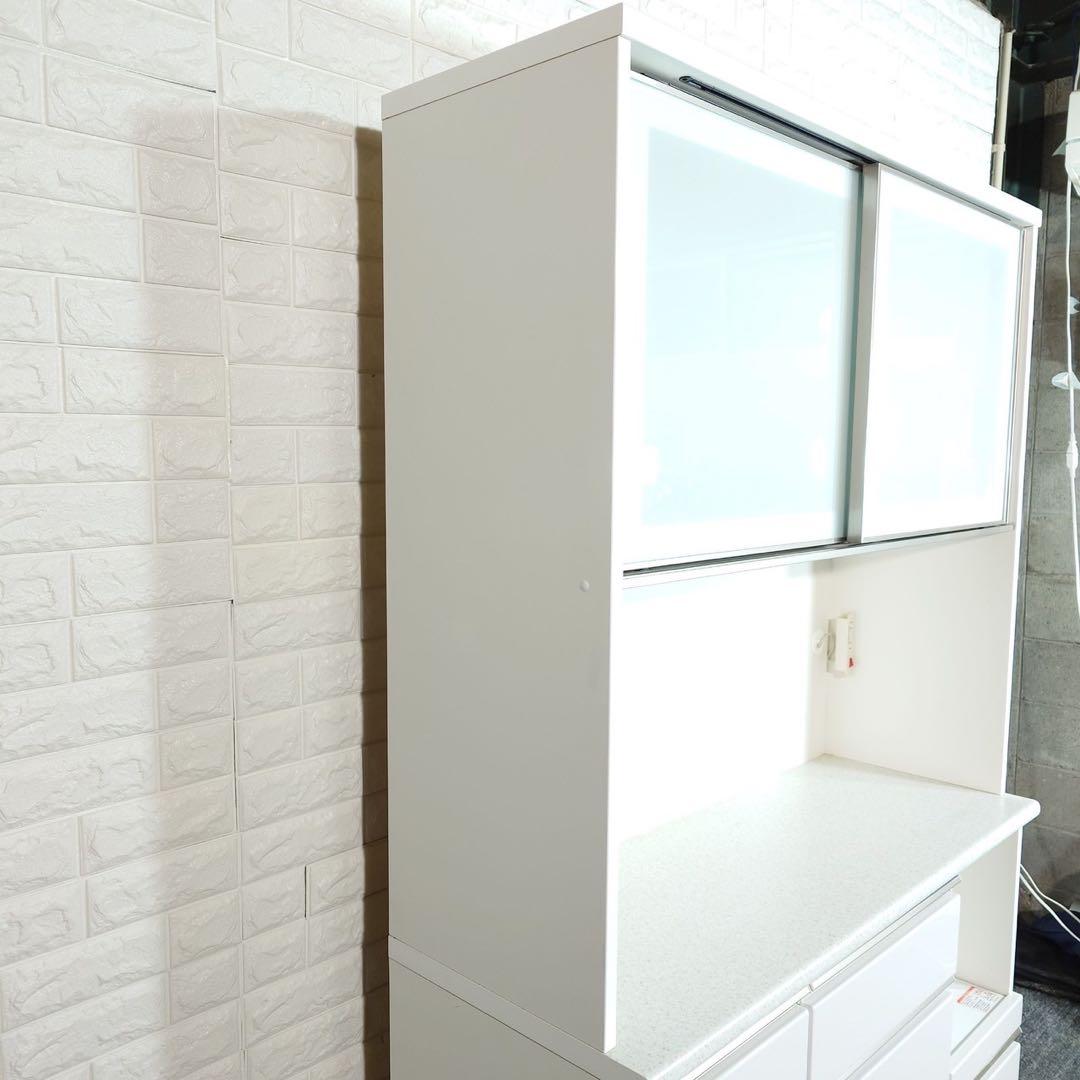 ニトリ キッチンボード アルミナ2 幅120cm カップボード 食器棚 B076