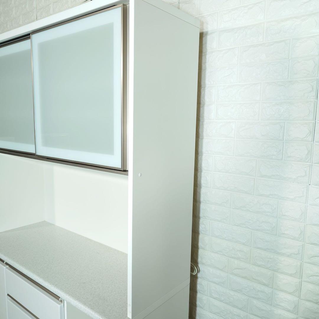 ニトリ キッチンボード アルミナ2 幅120cm カップボード 食器棚 B076