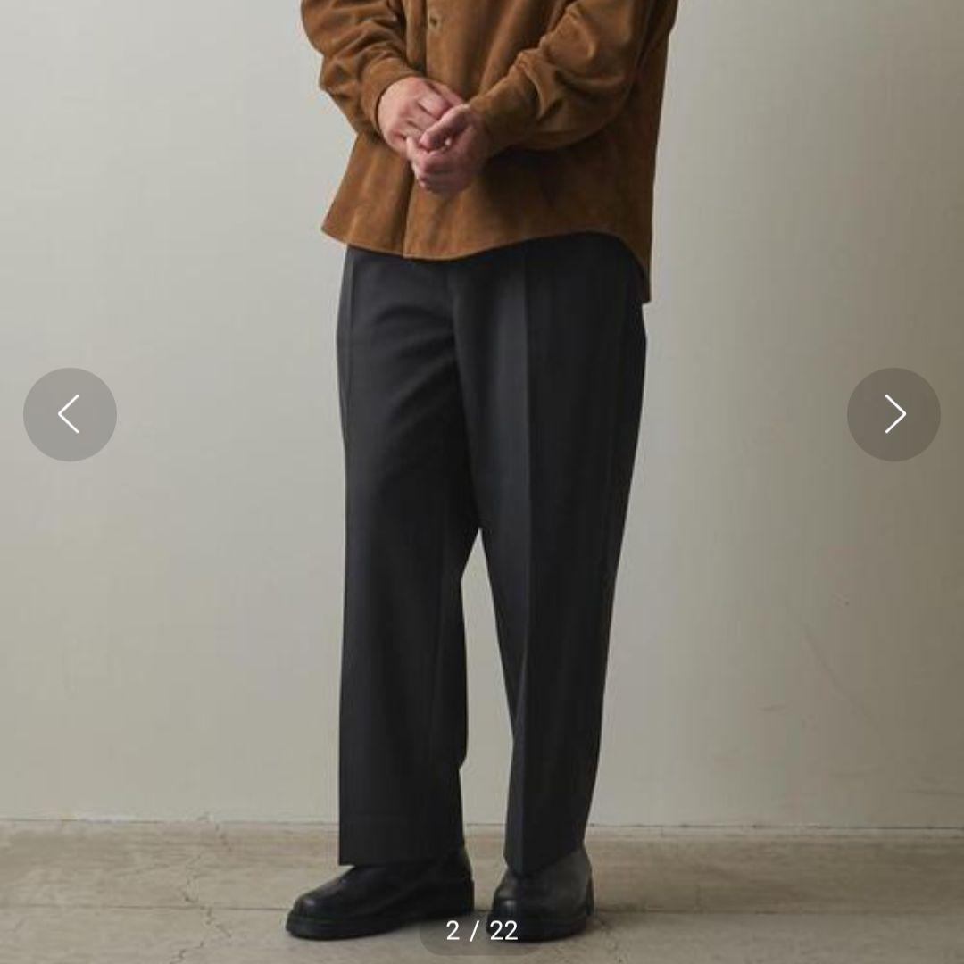 超高級★極美品◎スティーブンアラン　ワイドスラックス　ウール　グレー　М