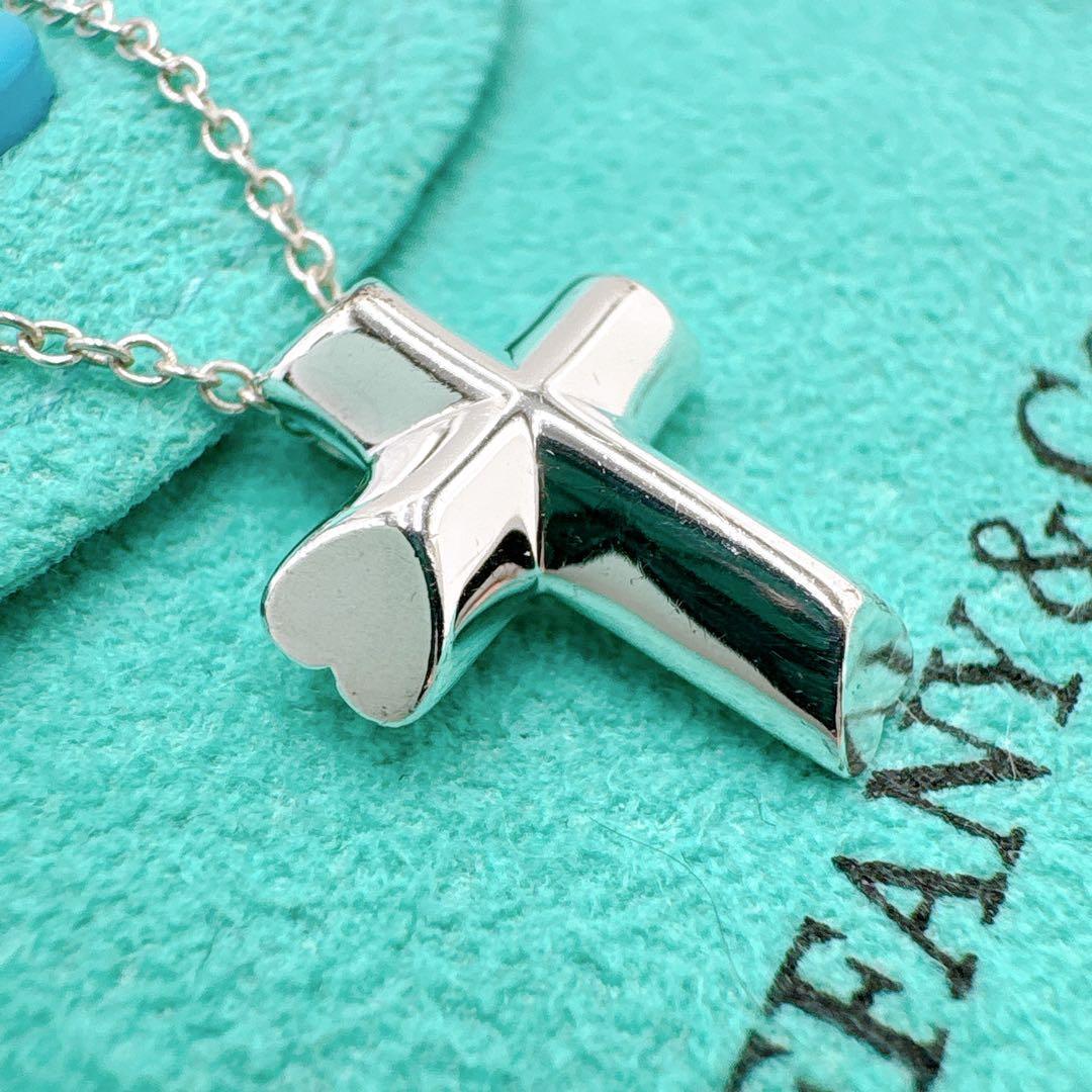 美品 オールドティファニー テンダネスハート クロス ネックレス シルバー925